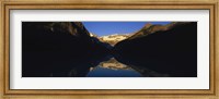 Framed Reflection of mountains in a lake, Lake Louise, Banff National Park, Alberta, Canada