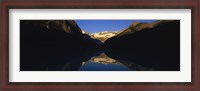 Framed Reflection of mountains in a lake, Lake Louise, Banff National Park, Alberta, Canada