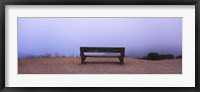 Framed Empty bench in a parking lot, California, USA