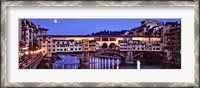 Framed Bridge across a river, Arno River, Ponte Vecchio, Florence, Tuscany, Italy