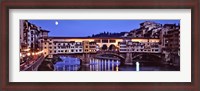 Framed Bridge across a river, Arno River, Ponte Vecchio, Florence, Tuscany, Italy