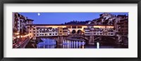 Framed Bridge across a river, Arno River, Ponte Vecchio, Florence, Tuscany, Italy