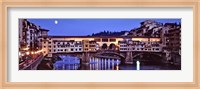 Framed Bridge across a river, Arno River, Ponte Vecchio, Florence, Tuscany, Italy