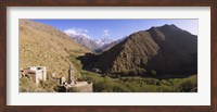 Framed Ruins of a village with mountains in the background, Atlas Mountains, Marrakesh, Morocco