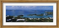 Framed High angle view of buildings at the waterfront, Gibbs Hill Lighthouse, Bermuda