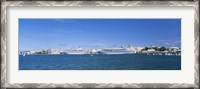 Framed Cruise ships docked at a harbor, Hamilton, Bermuda