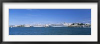 Framed Cruise ships docked at a harbor, Hamilton, Bermuda