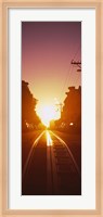 Framed Cable car tracks at sunset, San Francisco, California, USA