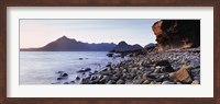 Framed Rocks on the beach, Elgol Beach, Elgol, view of Cuillins Hills, Isle Of Skye, Scotland