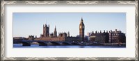 Framed Bridge across a river, Big Ben, Houses of Parliament, Thames River, Westminster Bridge, London, England
