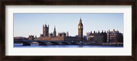 Framed Bridge across a river, Big Ben, Houses of Parliament, Thames River, Westminster Bridge, London, England