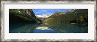 Framed Reflection of mountains in water, Lake Louise, Banff National Park, Alberta, Canada