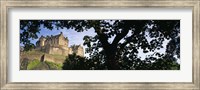 Framed Low angle view of a castle, Edinburgh Castle, Princes Street Gardens, Edinburgh, Scotland