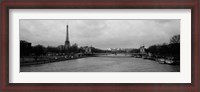 Framed River with a tower in the background, Seine River, Eiffel Tower, Paris, Ile-De-France, France