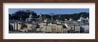 Framed Buildings in a city with a fortress in the background, Hohensalzburg Fortress, Salzburg, Austria