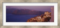 Framed High angle view of a town, Santorini, Greece (dusk)