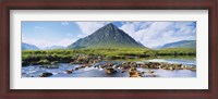 Framed River with a mountain in the background, Buachaille Etive Mor, Loch Etive, Rannoch Moor, Highlands Region, Scotland