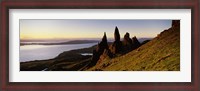 Framed Rock formations on the coast, Old Man of Storr, Trotternish, Isle of Skye, Scotland