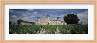 Framed Vineyard in front of a castle, Chateau Cos d'Estournel, Saint-Estephe, Bordeaux, Gironde, Graves, France