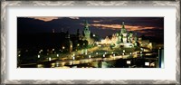 Framed Red Square at night, Kremlin, Moscow, Russia