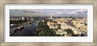 Framed Aerial view of a city, Moscow, Russia