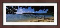 Framed Wooden dock over the sea, Vava'u, Tonga, South Pacific