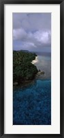 Framed Aerial view of a coastline, Vava'u, Tonga, South Pacific
