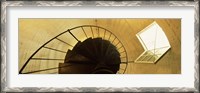 Framed Low angle view of a spiral staircase of a lighthouse, Key West lighthouse, Key West, Florida, USA