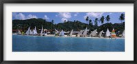 Framed Sailboats on the beach, Grenada Sailing Festival, Grand Anse Beach, Grenada