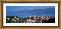 Framed High angle view of a town at the coast, Piana, Corsica, France