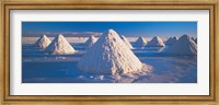 Framed Salt pyramids on salt flat, Salar de Uyuni, Potosi, Bolivia