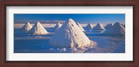 Framed Salt pyramids on salt flat, Salar de Uyuni, Potosi, Bolivia