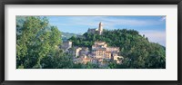 Framed Buildings surrounded by trees, Montefortino, Province of Ascoli Piceno, Marches, Italy