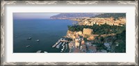 Framed High angle view of a town at the coast, Sorrento, Naples, Campania, Italy