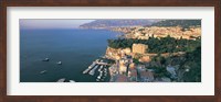 Framed High angle view of a town at the coast, Sorrento, Naples, Campania, Italy