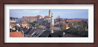 Framed High angle view of a town, Cesky Krumlov, South Bohemian Region, Czech Republic