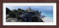 Framed Castle on a cliff, El Castillo, Tulum, Yucatan, Mexico