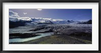 Framed Glaciers in a lake, Vatnajokull, Fjallsarlon, Jokulsarlon Lagoon, Iceland