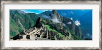 Framed High angle view of ruins of ancient buildings, Inca Ruins, Machu Picchu, Peru