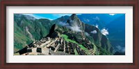 Framed High angle view of ruins of ancient buildings, Inca Ruins, Machu Picchu, Peru