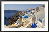 Framed High angle view of a church, Oia, Santorini, Cyclades Islands, Greece