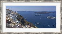 Framed Ships in the sea viewed from a town, Santorini, Cyclades Islands, Greece