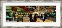 Framed Customers buying fish in a fish market, Tsukiji Fish Market, Tsukiji, Tokyo Prefecture, Kanto Region, Japan