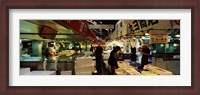 Framed Customers buying fish in a fish market, Tsukiji Fish Market, Tsukiji, Tokyo Prefecture, Kanto Region, Japan