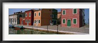 Framed Houses along a canal, Burano, Venice, Veneto, Italy