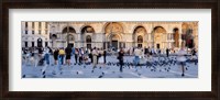 Framed Tourists in front of a cathedral, St. Mark's Basilica, Piazza San Marco, Venice, Italy