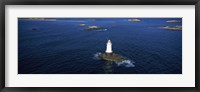 Framed Aerial view of a light house, Sakonnet Point Lighthouse, Little Compton, Rhode Island, USA