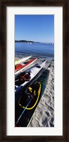 Framed Kayaks on the beach, Third Beach, Sakonnet River, Middletown, Newport County, Rhode Island (vertical)