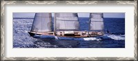 Framed Sailboat in the sea, Antigua (horizontal)