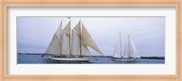 Framed Sailboats in the sea, Narragansett Bay, Newport, Newport County, Rhode Island, USA
